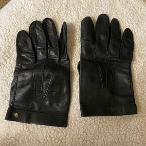 Womens Large Black Leather Gloves